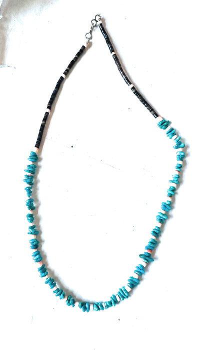 Navajo Turquoise, Spiny & Heishi 18” Beaded Necklace