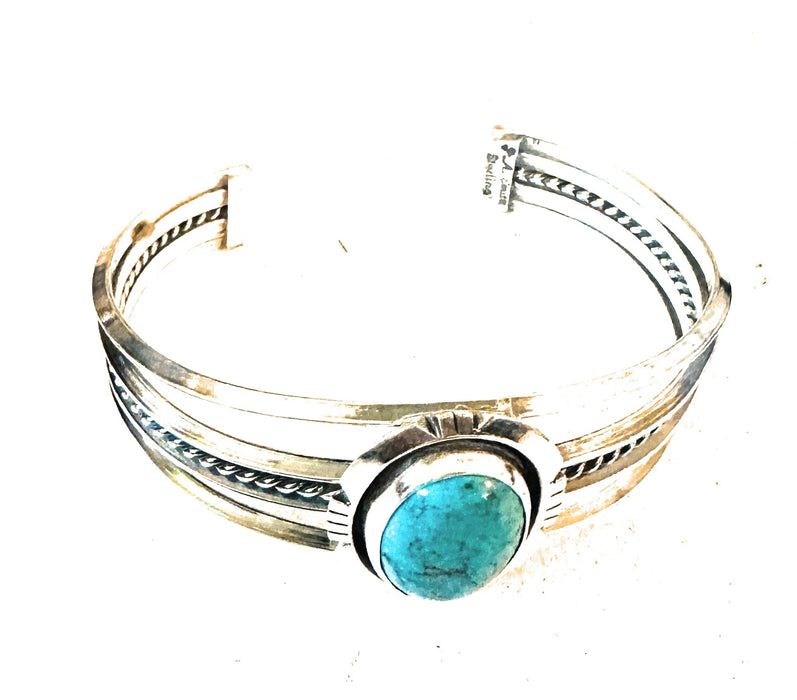 Navajo Sterling Silver & Turquoise Cuff Bracelet