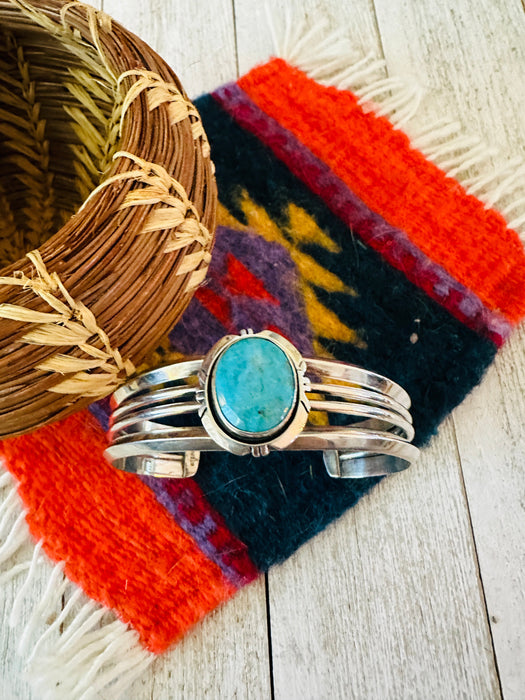 Navajo Sterling Silver & Turquoise Cuff Bracelet