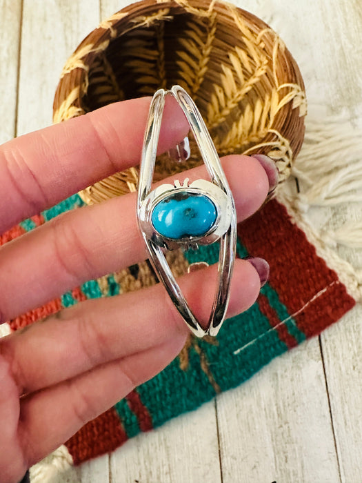 Navajo Kingman Turquoise & Sterling Silver Cuff Bracelet