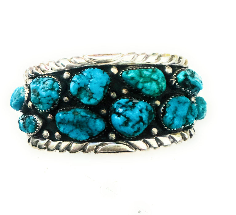 Old Pawn Navajo Sterling Silver & Sleeping Beauty Turquoise Cuff Bracelet