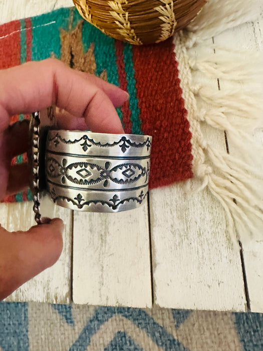 Navajo Ribbon Turquoise & Sterling Silver Cuff Bracelet