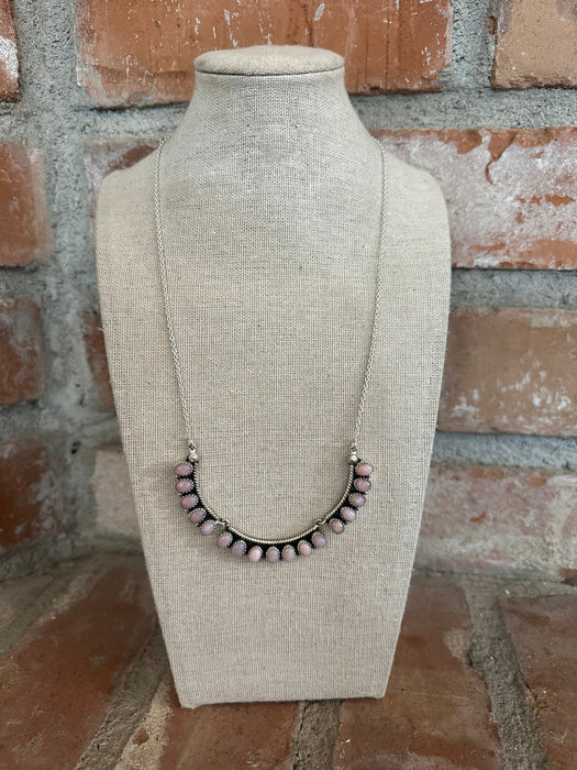 Sunset Canyon Handmade Pink Conch & Sterling Silver Necklace