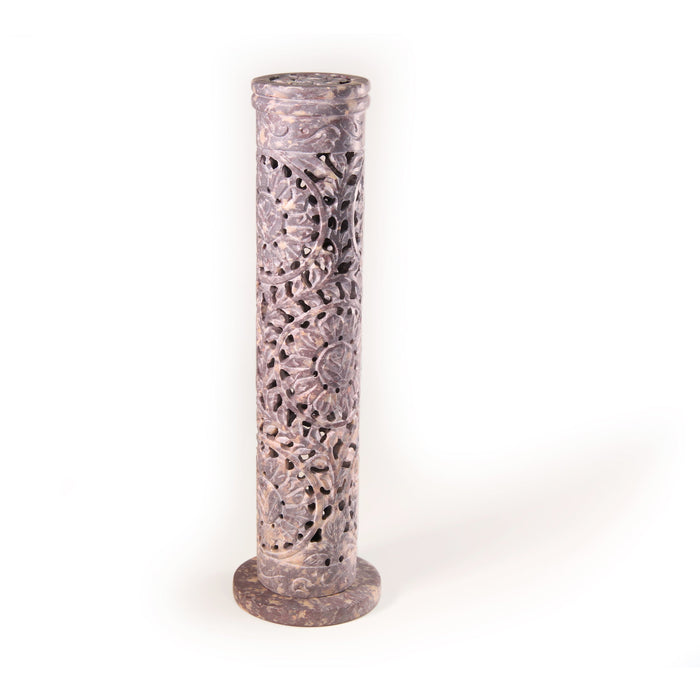 Incense Burner - Soapstone Tower Rose Vine Jali