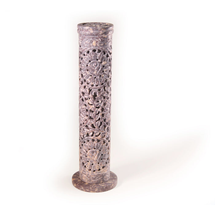 Incense Burner - Soapstone Tower Rose Vine Jali