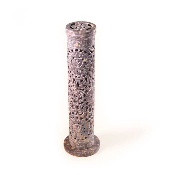 Incense Burner - Soapstone Tower Rose Vine Jali