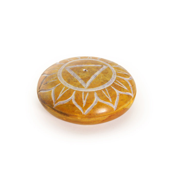 Incense Burner - Soapstone Pebble Solar Plexus Chakra Manipura 2.5"