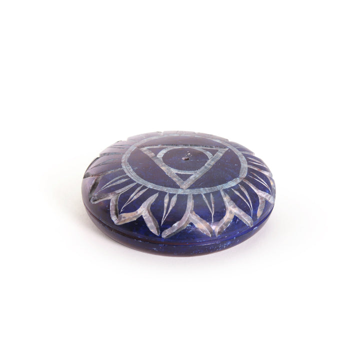 Incense Burner - Soapstone Pebble Throat Chakra Vishudha 2.5"