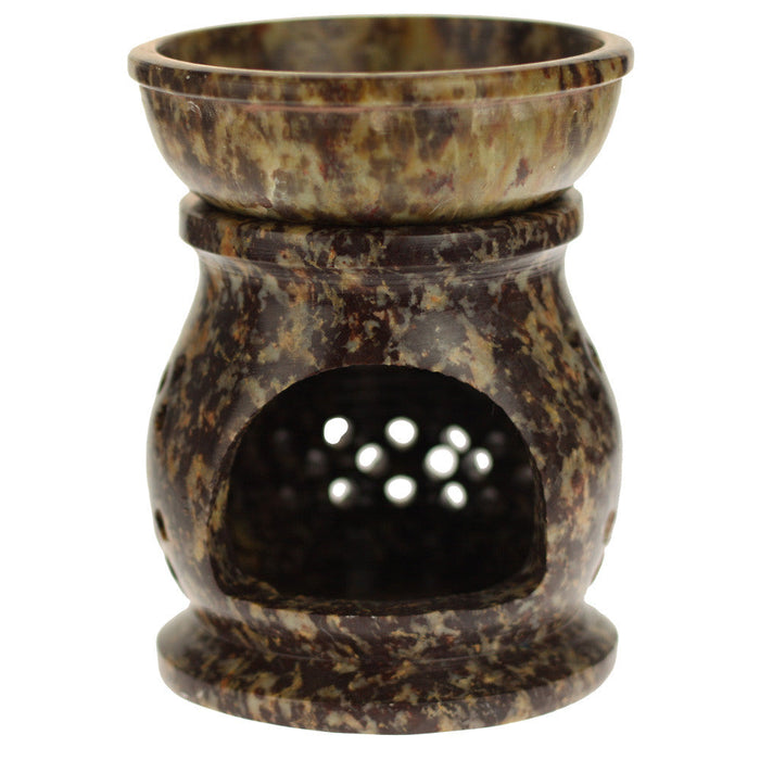 Oil Diffuser - Natural Soapstone Oil Burner Jali 4"