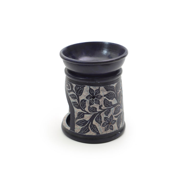 Oil Diffuser - Blue Soapstone Oil Burner Blue Rose 4.5"