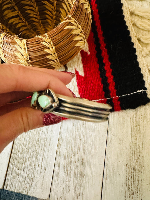 Navajo Sonoran Mountain Turquoise & Sterling Silver Cuff Bracelet