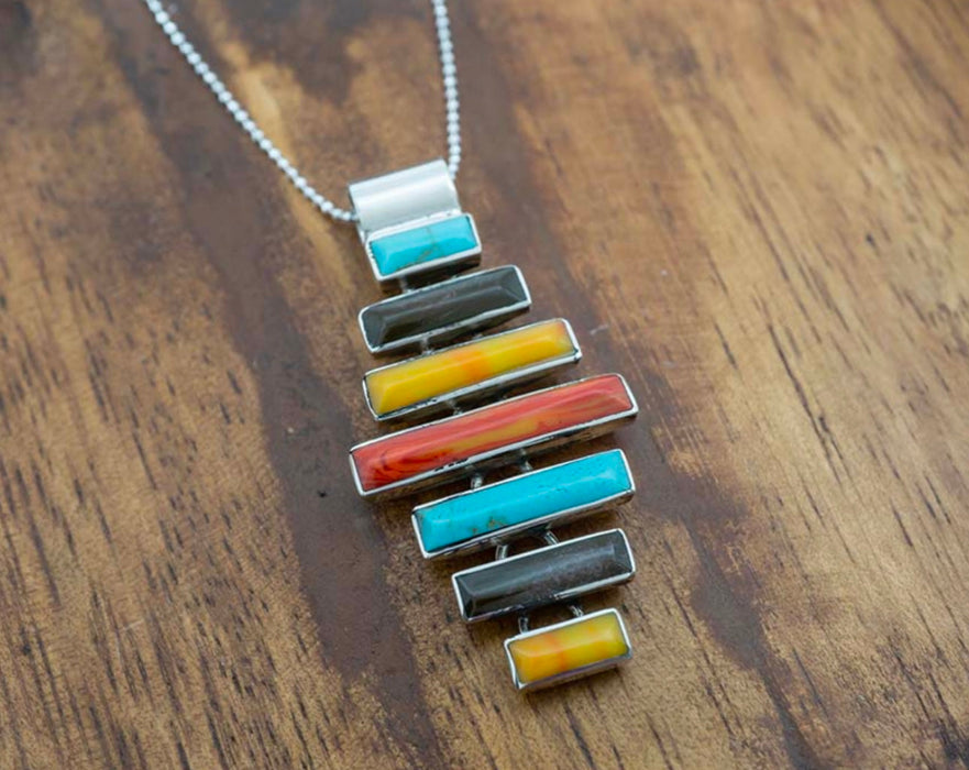 STACKED TEJANO BARS PENDANT Necklace