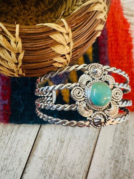 Navajo Sterling Silver & Turquoise Cuff Bracelet