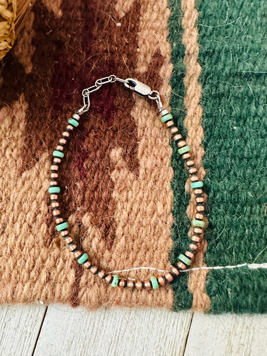 Navajo Copper & Turquoise Beaded Bracelet