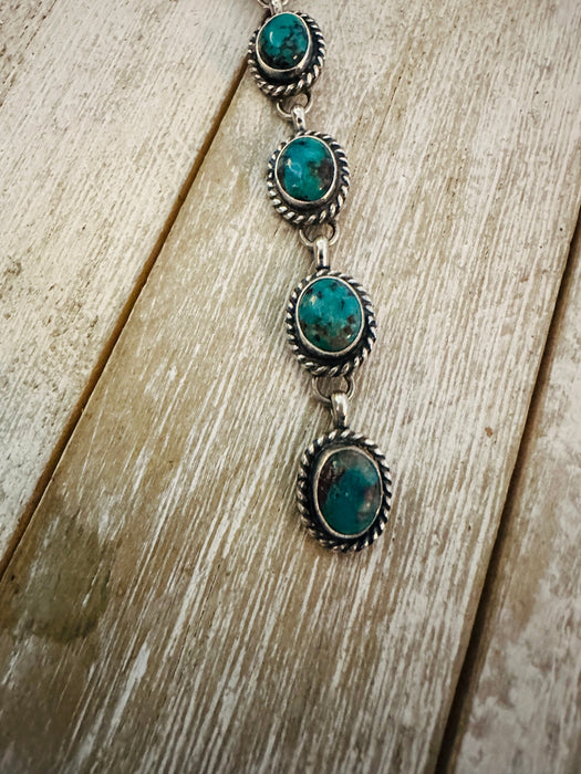 Navajo Sterling Silver & Turquoise Lariat Necklace Set