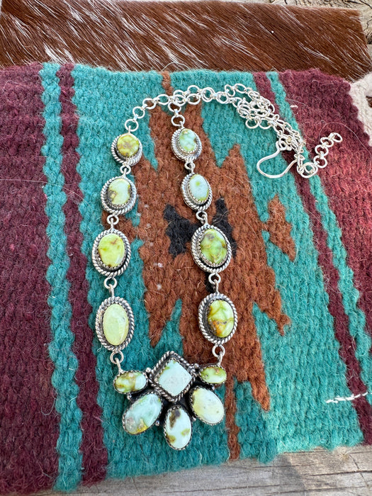 Beautiful Handmade Sterling Silver & Palomino Turquoise Necklace