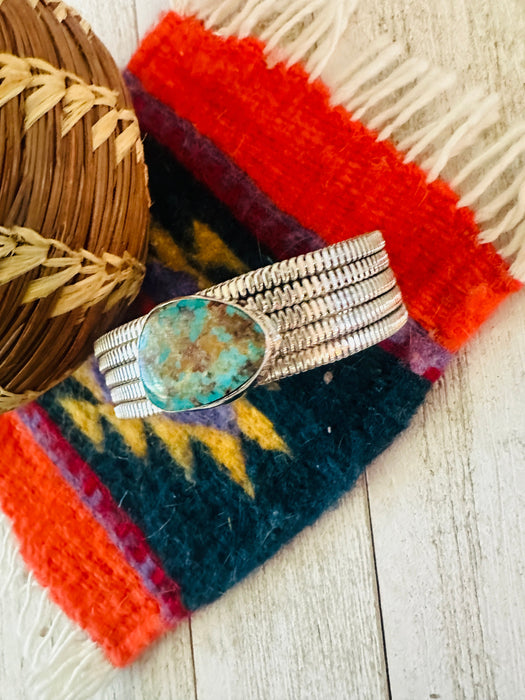 Navajo Royston Turquoise & Sterling Silver Cuff Bracelet