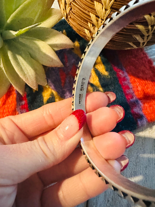 Navajo Sterling Silver & Turquoise Bangle Bracelet