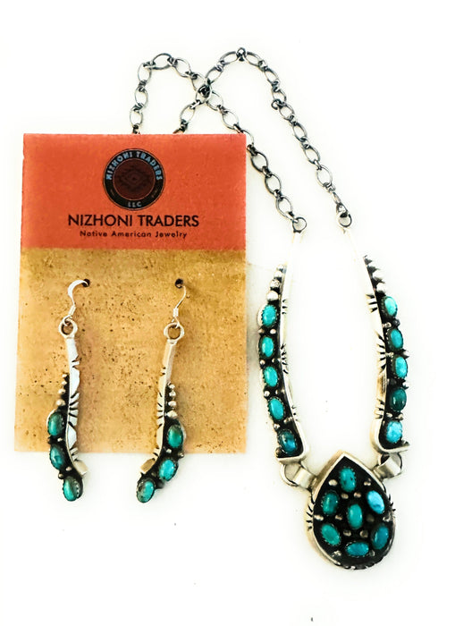 Navajo Sterling Silver & Turquoise Necklace Set