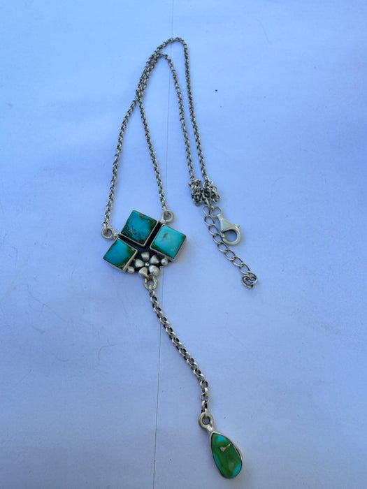 Handmade Sterling Silver Sonoran Mountain Turquoise Necklace