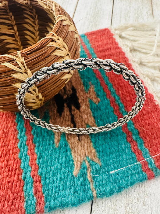 Navajo Twisted Sterling Silver Bangle Bracelet