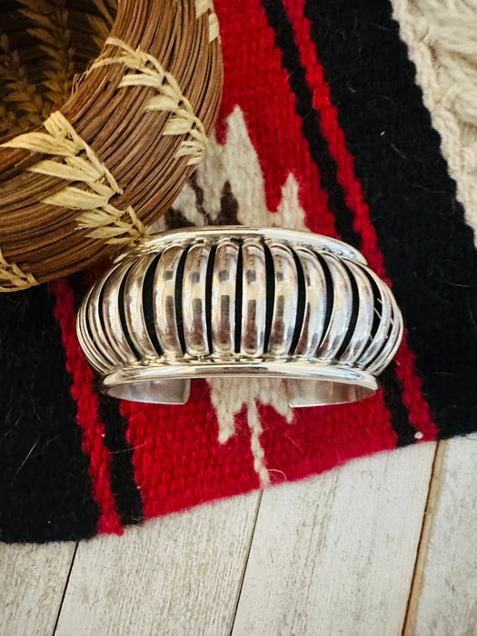 Navajo Rolled Sterling Silver Cuff Bracelet