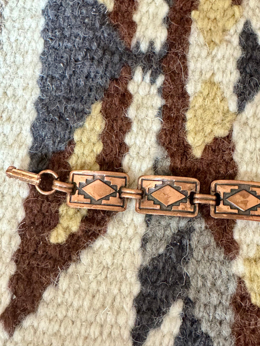 Vintage Handmade Copper Link Bracelet