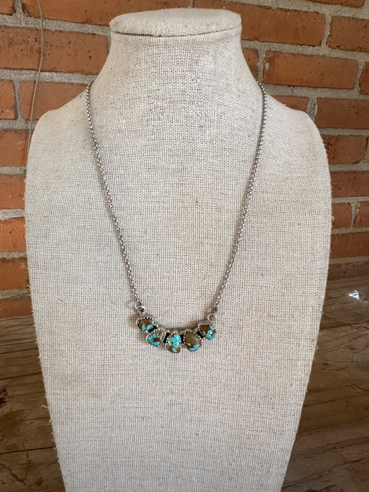 Beautiful Handmade Sterling Silver & Number 8 Turquoise Necklace