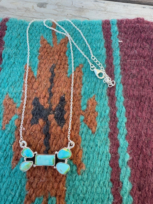 Handmade Sterling Silver Sonoran Mountain Turquoise Necklace