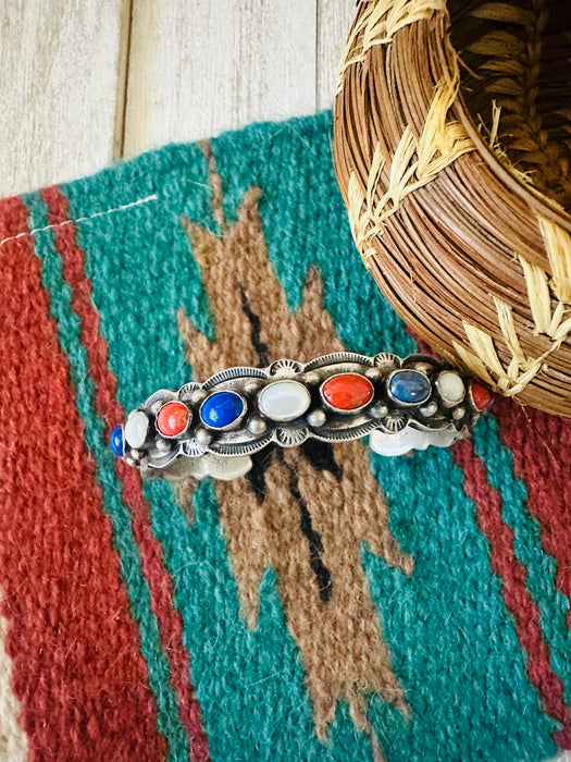 Navajo Multi Stone & Sterling Silver Cuff Bracelet