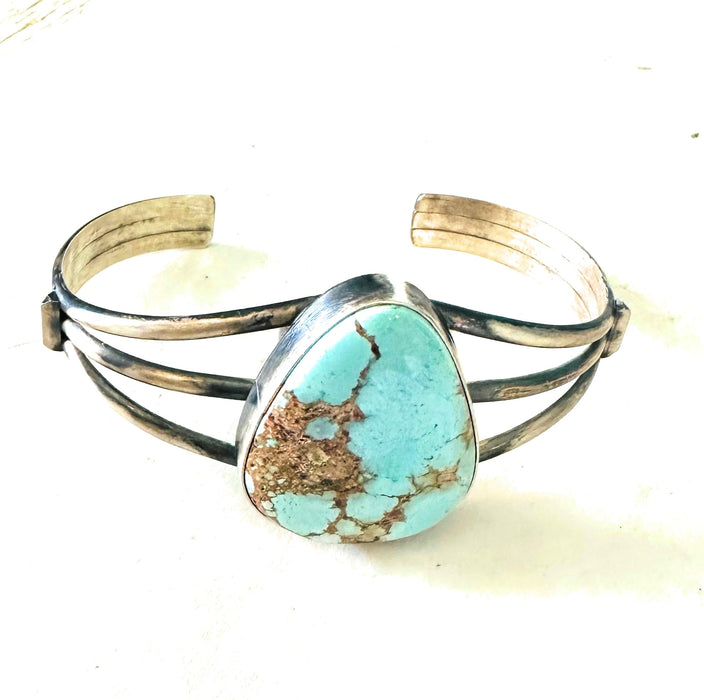 Navajo Golden Hills Turquoise & Sterling Silver Cuff Bracelet