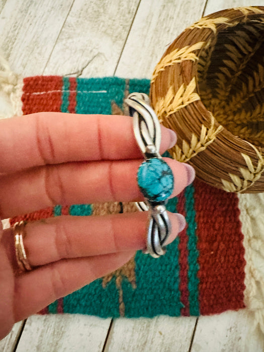 Navajo Kingman Turquoise & Sterling Silver Cuff Bracelet