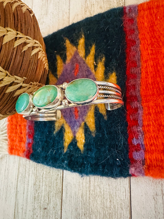 Navajo Sterling Silver & Turquoise Cuff Bracelet