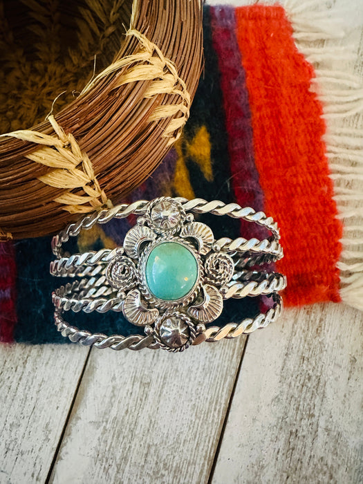 Navajo Sterling Silver & Turquoise Cuff Bracelet