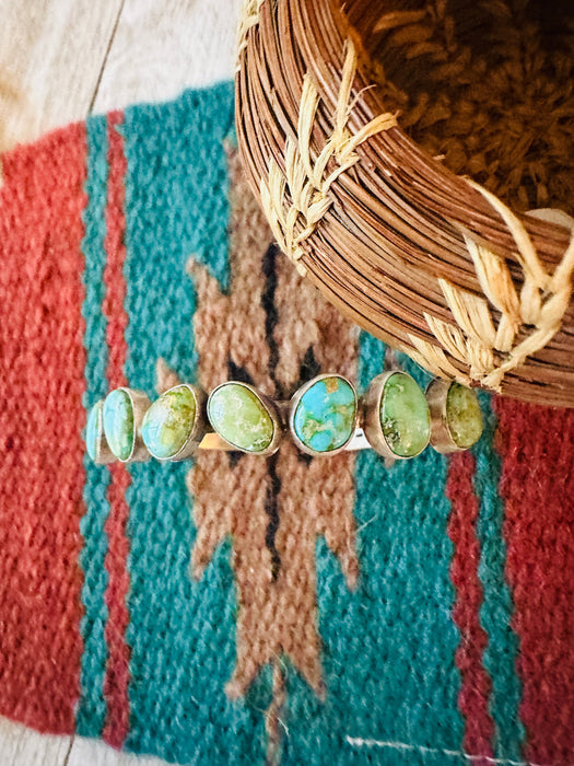 Navajo Sonoran Mountain Turquoise & Sterling Silver Cuff Bracelet