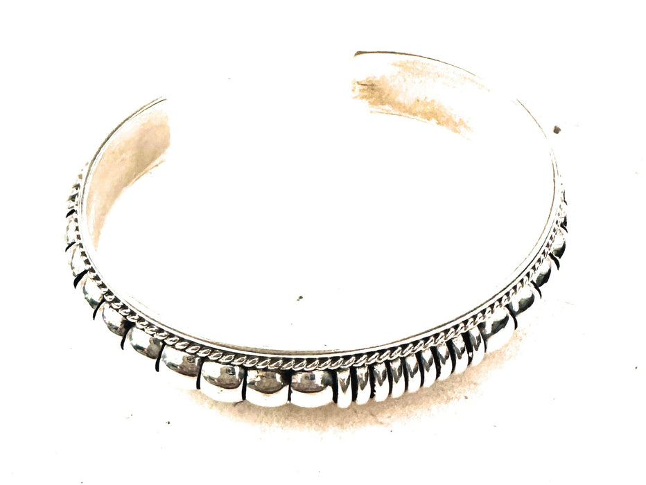 Navajo Rolled Sterling Silver Cuff Bracelet