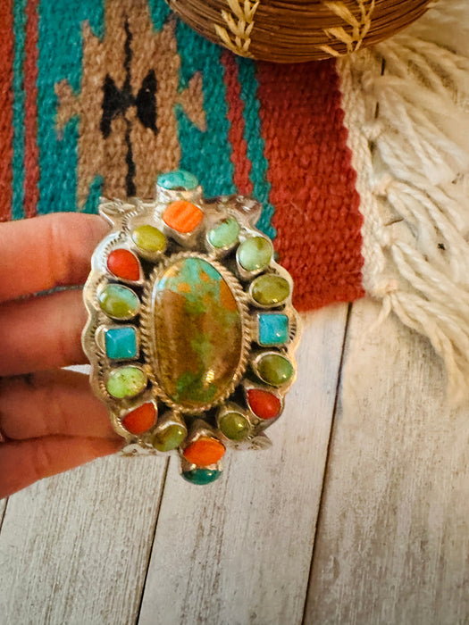 Navajo Turquoise, Spiny & Sterling Silver Cuff Bracelet