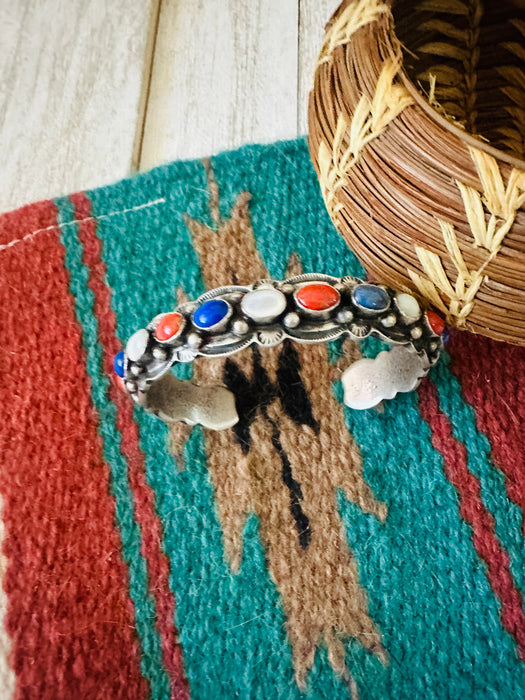 Navajo Multi Stone & Sterling Silver Cuff Bracelet