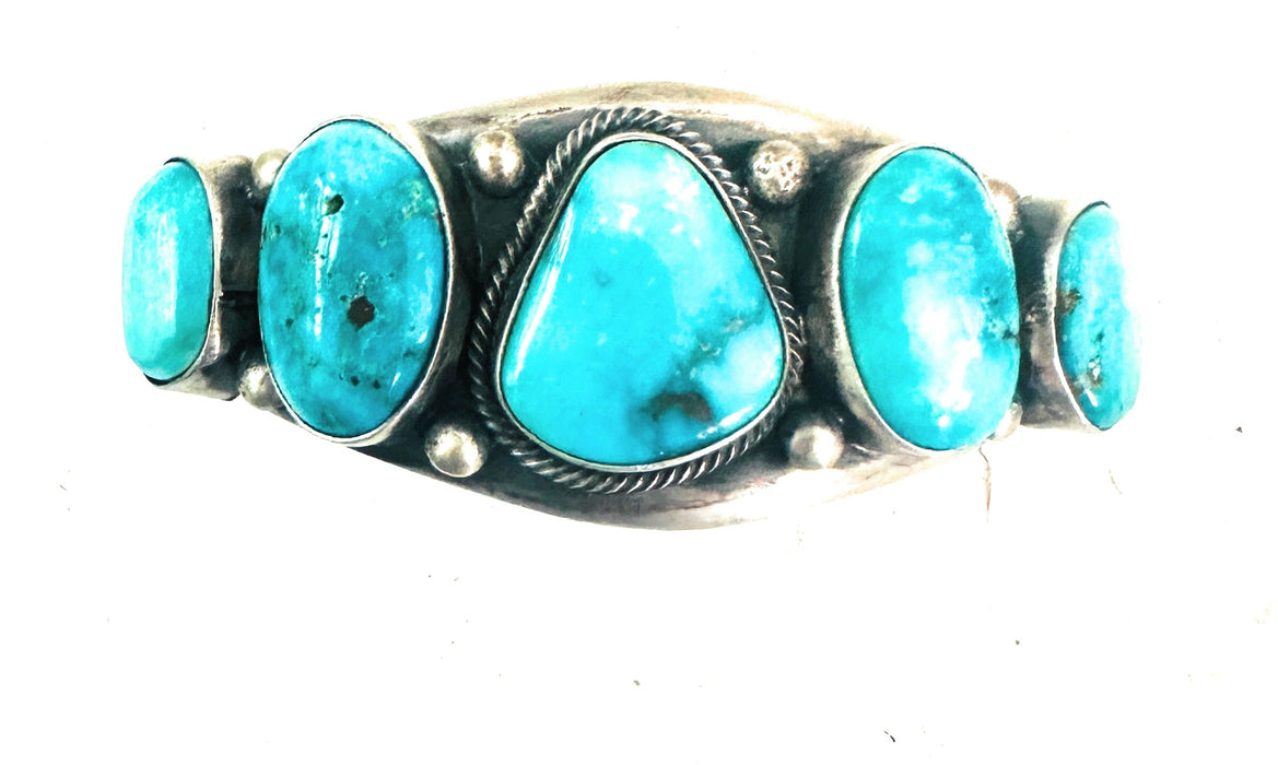 Navajo Kingman Turquoise & Sterling Silver Cuff Bracelet