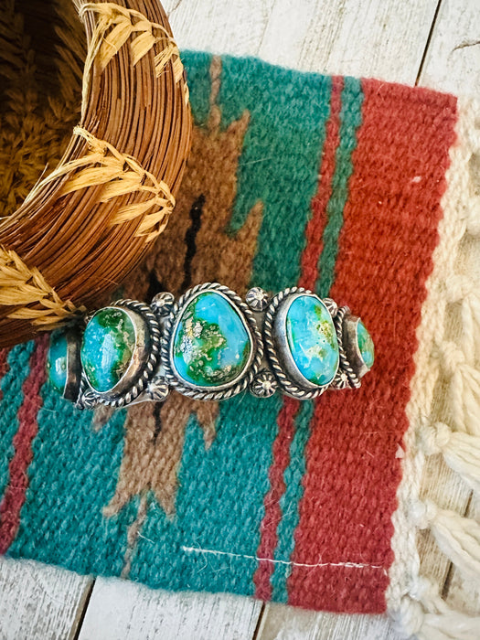 Navajo Sterling Silver & Sonoran Mountain Turquoise Cuff Bracelet