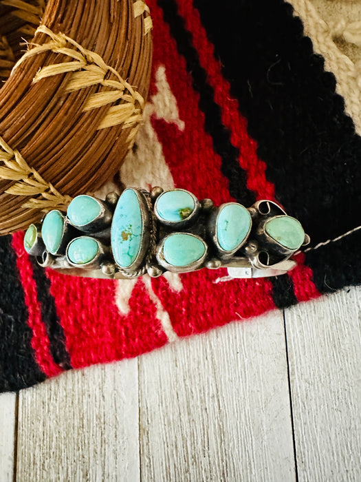 Navajo Sonoran Mountain Turquoise & Sterling Silver Cuff Bracelet