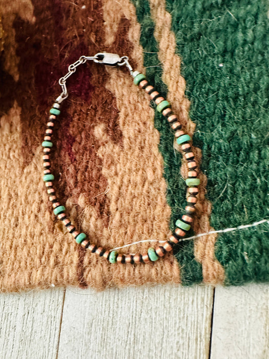 Navajo Copper & Turquoise Beaded Bracelet