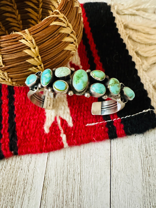 Navajo Sonoran Mountain Turquoise & Sterling Silver Cuff Bracelet