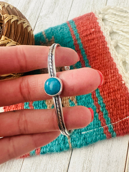 Navajo Sterling Silver & Turquoise Cuff Bracelet