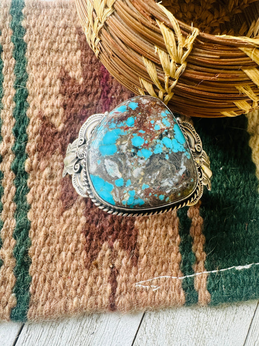 Navajo Sterling Silver & Bisbee Turquoise Cuff Bracelet