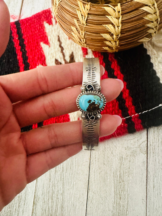 Navajo Kingman Turquoise & Sterling Silver Cuff Bracelet