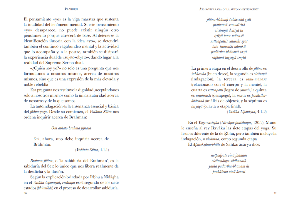 Advaita Vedanta - Ser el ser con Prabhuji (Paperback - Spanish)