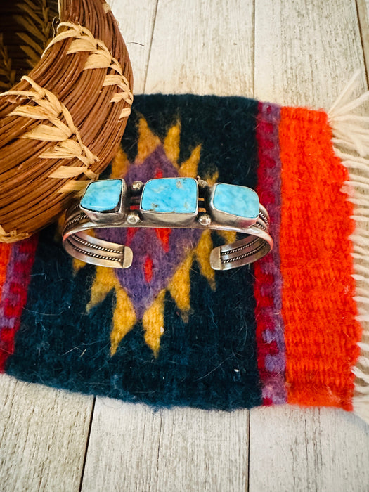 Navajo Sterling Silver & Turquoise Cuff Bracelet