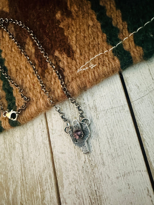 Navajo Sterling Silver & Purple Spiny Cactus Necklace