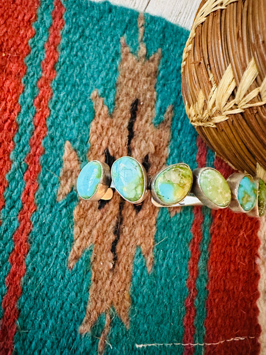 Navajo Sonoran Mountain Turquoise & Sterling Silver Cuff Bracelet